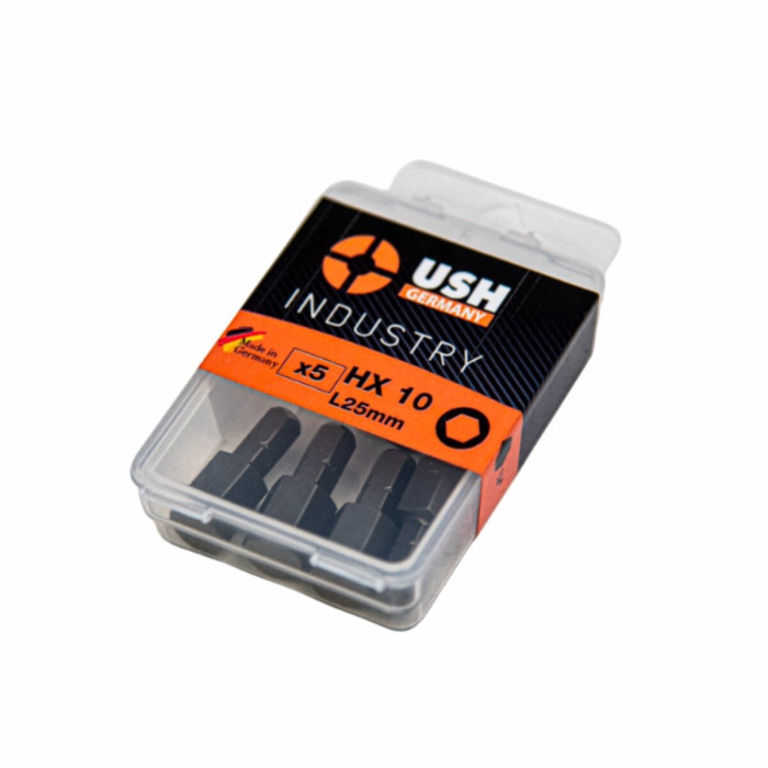 Насадка викруткова USH Industry. HEX 10 x 25 мм, Уп. 5 шт.