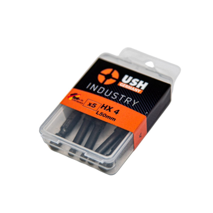 Насадка викруткова USH Industry з кулястим наконечником подовжена: HEX 4 x 50 мм, Уп. 5 шт.