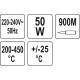 Паяльник мережевий YATO P= 50 Вт. з регулюванням t= 200- 450°С [10/100]