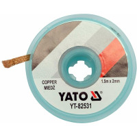 Стрічка плетена з міді для очищення від припою YATO, l= 1,5 м, W= 2 мм в котушці в корпусі [30/600]