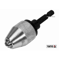 Патрон для дриля YATO : HEX-1/4", Ø=0.5-6.5 мм, L= 75 мм, металевий [10/60]