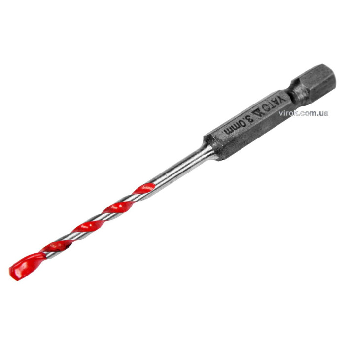 Свердло універсальне YATO: YG6X, Ø= 3 мм, l= 85/30 мм, HEX-1/4" [125]