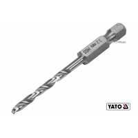 Свердло по металу YATO: HSS6542, Ø=3.2мм, HEX-1/4", l=65/34мм,для нержав.,конструкт.,легов.сталі(DW)