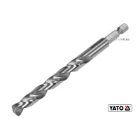 Сверло по металлу YATO: HSS6542, &Oslash;=9мм, HEX-1/4", l=125/81мм,для нержав.,конструкт.,лег.стали(DW)