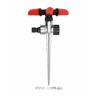 Зрошувач обертовий 3-сторонній YATO на кілку, до шлангу 1/2", межа дії- 12 м, ABS-пластик +цинк [48]