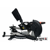 Пила торцьовальна з протяжкою YATO: P=1.8кВт,диск Ø=255/25.4(30.0мм, різ 90°-45° (Дерево/Метал) [1]
