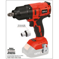 Гайковерт ударний акумулят безщітковий YATO:квадрат-1/2",700 Нм, Li-Ion 18 В,3 Агод(БЕЗ АКУМУЛЯТОРА)