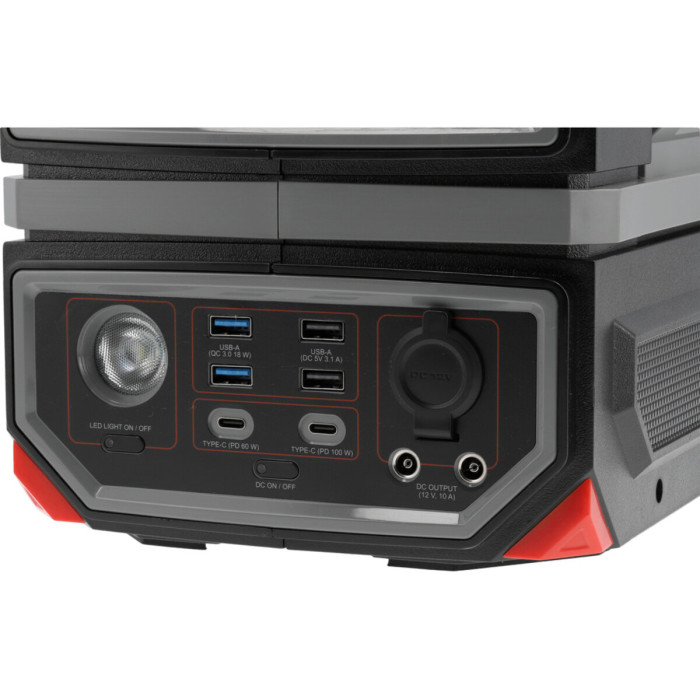 Портативна станція YATO 504 ВтГод, вихід 600/1200Вт, порти: 230V AC, різні USB