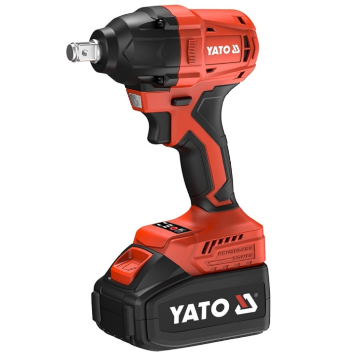 Гайковерт ударний, безщітковий YATO:2 акум.18 В Li-Ion 4 АГод,квадрат1/2",350 Нм+сумка YT-74401 [4]