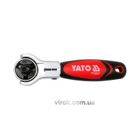 Тріщатка YATO : квадрат 1/4", L= 115 мм, 72T, обертова головка [10/100]