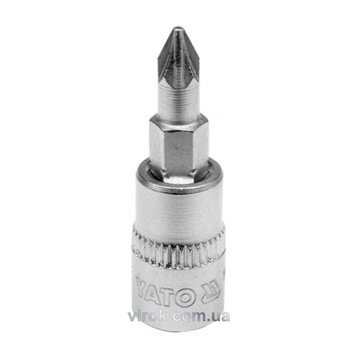 Головка торцева YATO квадрат 1/4 "Pozidriv" PZ1, L= 37 мм [150/600]