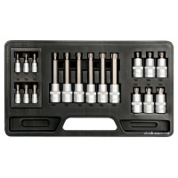 Набір головок торцевих з насадками TORX YATO : квадрат 1/2"-1/4". TORX T10-T60. 18 Шт. [10]