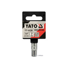 Головка торцева 6-гранна YATO : квадрат 1/4", М7, CrV [Блістер] [12/360]