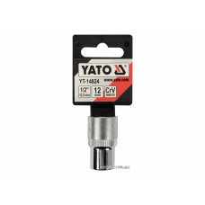Головка торцева YATO : квадрат 1/2", SPLINE M12 мм, L= 38 мм. CrV [Блістер] [10/200]