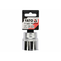 Головка торцевая YATO: квадрат 1/2", SPLINE M32 мм, L=45 мм. CrV [Блистер] [5/60]