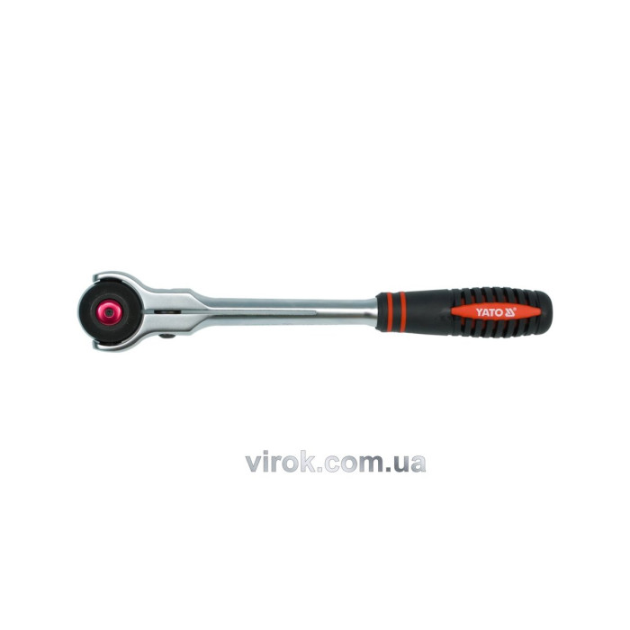 Тріщатка YATO : квадрат 1/2", L= 280 мм, 72T, обертова головка [6/30]
