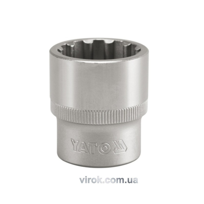 Головка торцева YATO : квадрат 1/2", "Spline", M= 14 мм, L= 38 мм [12/120/240]