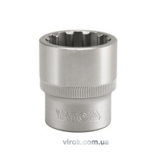 Головка торцева YATO : квадрат 1/2", "Spline", M= 16 мм, L= 38 мм [12/120/240]