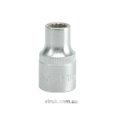Головка торцева 12-гранна YATO : квадрат 1/2", М= 10 мм, L= 38 мм [12/120/240]
