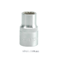 Головка торцева 12-гранна YATO : квадрат 1/2", М= 12 мм, L= 38 мм [12/120/240]
