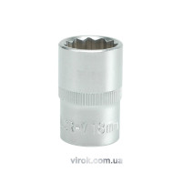 Головка торцевая 12-гранная YATO: квадрат 1/2", М=19 мм, L=38 мм [12/120/240]