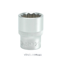 Головка торцева 12-гранна YATO : квадрат 1/2", М= 21 мм, L= 38 мм [12/120/240]