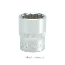 Головка торцева 12-гранна YATO : квадрат 1/2", М= 23 мм, L= 38 мм [12/60/120]