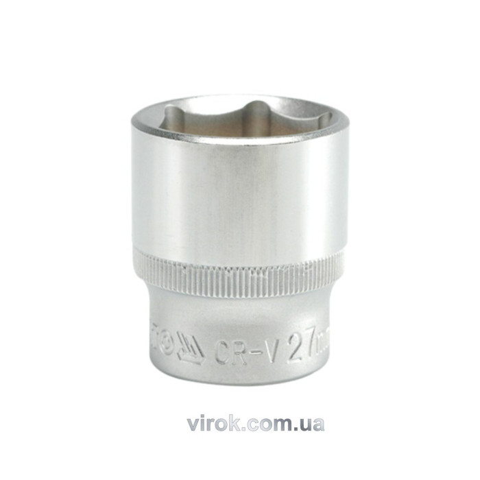 Головка торцева 6-гранна YATO : квадрат 1/2", М= 27 мм, L= 42 мм [12/60/120]