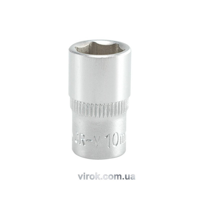 Головка торцева 6-гранна YATO : квадрат 1/4", М= 10 мм, L= 25 мм [24/240/400]