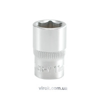 Головка торцева 6-гранна YATO : квадрат 1/4", М= 11 мм, L= 25 мм [24/240/400]