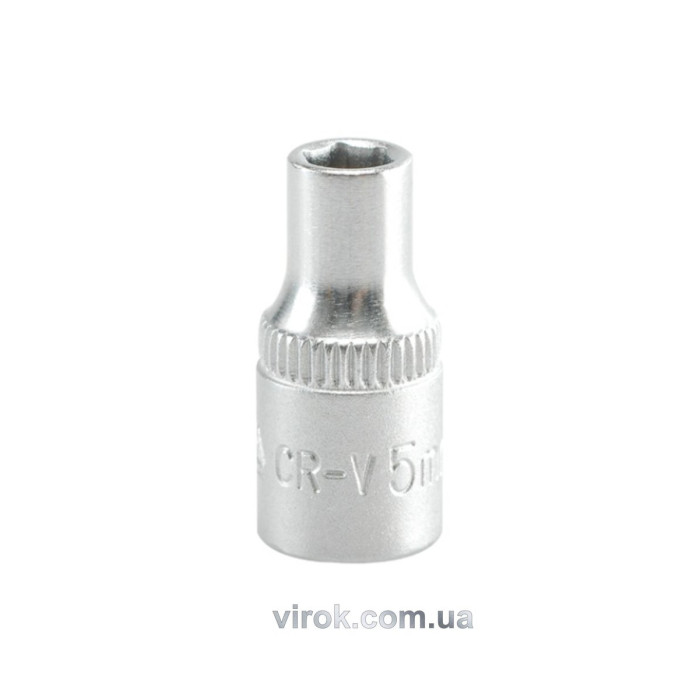 Головка торцева 6-гранна YATO : квадрат 1/4", М= 5 мм, L= 25 мм [24/240/400]