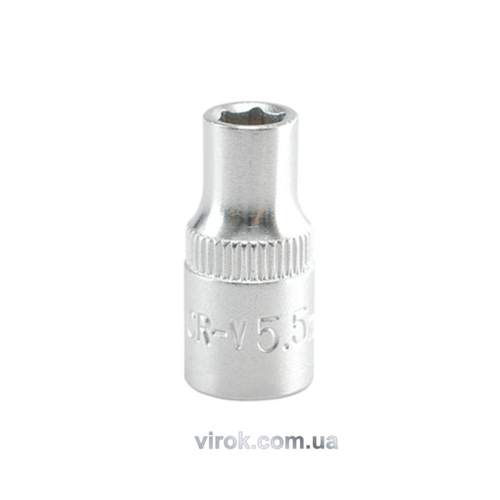 Головка торцева 6-гранна YATO : квадрат 1/4", М= 5,5 мм, L= 25 мм [24/240/400]