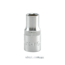 Головка торцева 6-гранна YATO : квадрат 1/4", М= 6 мм, L= 25 мм [24/240/400]
