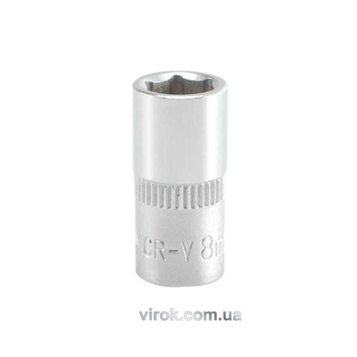 Головка торцева 6-гранна YATO : квадрат 1/4", М= 8 мм, L= 25 мм [24/240/400]