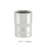 Головка торцева 6-гранна YATO : квадрат 3/8", М= 15 мм, L= 28 мм [12/240/480]