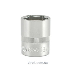 Головка торцева 6-гранна YATO : квадрат 3/8", М= 18 мм, L= 30 мм [12/120/240]
