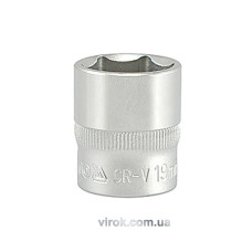 Головка торцева 6-гранна YATO : квадрат 3/8", М= 19 мм, L= 30 мм [12/120/240]
