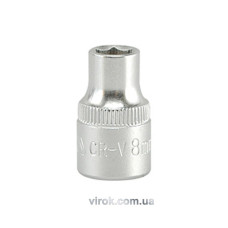 Головка торцева 6-гранна YATO : квадрат 3/8", М= 8 мм, L= 28 мм [24/240/480]