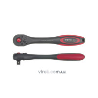Тріщатка YATO : квадрат 3/8", 72T, L= 202 мм, ручка покрита пластиком [6/24/48]