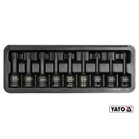 Набір насадок викруткових ударних YATO : RIBE M5-M14.  квадрат 1/2" CrMo, 9 Од + кейс [10]