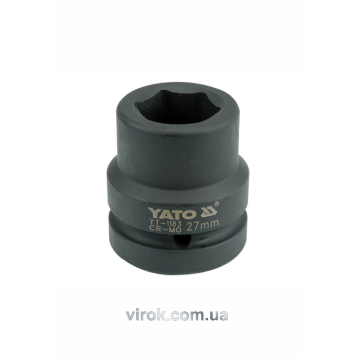 Головка торцева ударна 6-гранна YATO : квадрат 1", М= 29 мм, L= 60 мм [6/24]