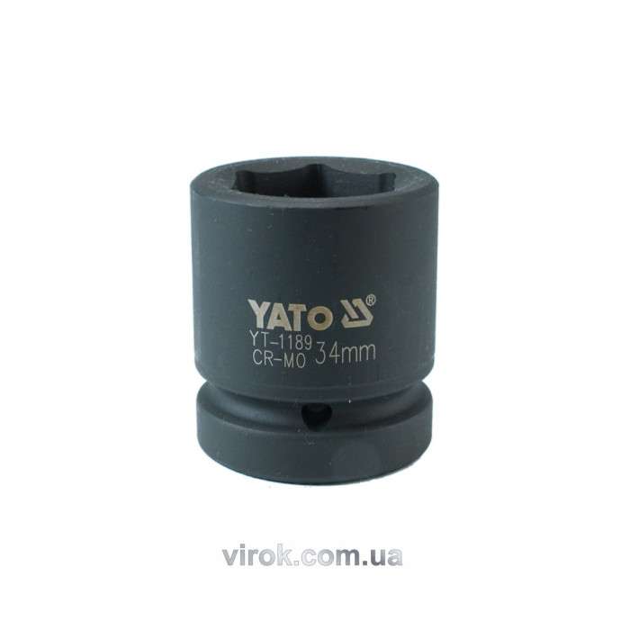 Головка торцева ударна 6-гранна YATO : квадрат 1", М= 34 мм, L= 61 мм [6/24]