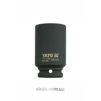 Головка торцевая ударная 6-гранная YATO: удлиненная, квадрат 3/4", М=36 мм, L=90 мм [6/24]