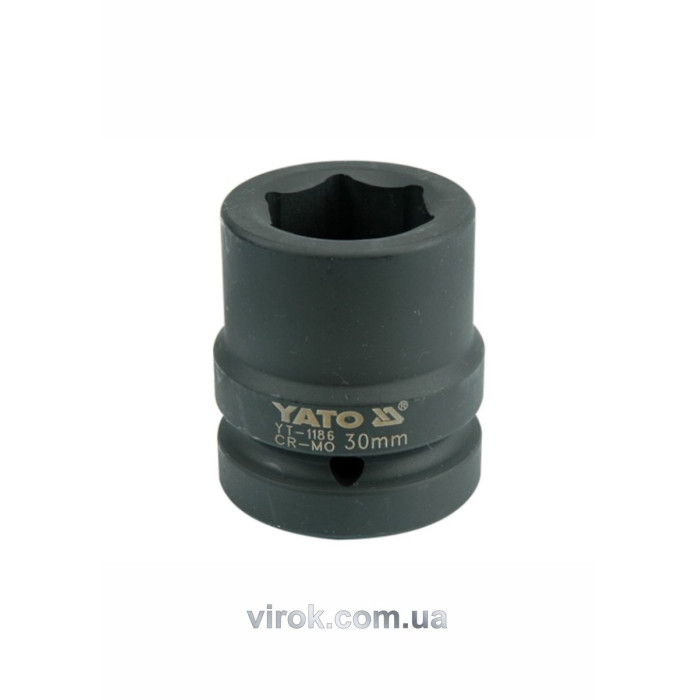 Головка торцева ударна 6-гранна YATO : квадрат 1", М= 30 мм, L= 60 мм [6/24]