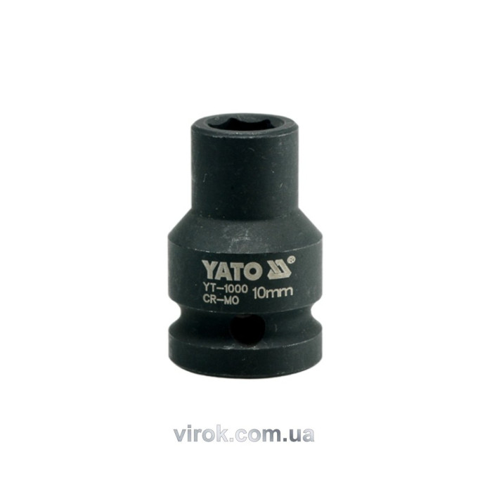 Головка торцева ударна 6-гранна YATO : квадрат 1/2", М= 10 мм, L= 39 мм [60/240]