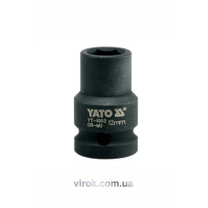 Головка торцева ударна 6-гранна YATO : квадрат 1/2", М= 12 мм, L= 39 мм [60/240]