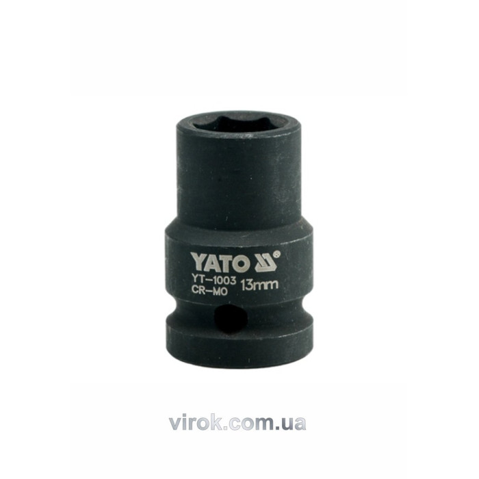 Головка торцева ударна 6-гранна YATO : квадрат 1/2", М= 13 мм, L= 39 мм [60/240]