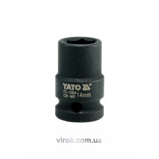 Головка торцева ударна 6-гранна YATO : квадрат 1/2", М= 14 мм, L= 39 мм [60/240]