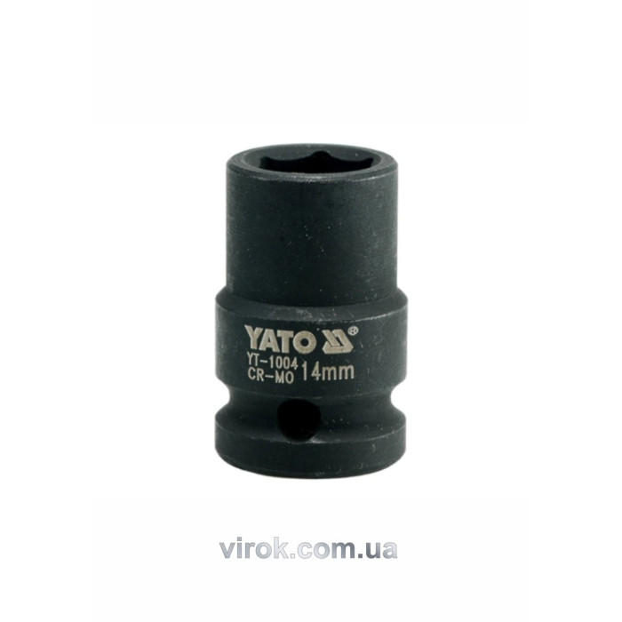 Головка торцева ударна 6-гранна YATO : квадрат 1/2", М= 14 мм, L= 39 мм [60/240]