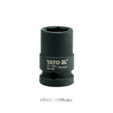 Головка торцева ударна 6-гранна YATO : квадрат 1/2", М= 15 мм, L= 39 мм [40/160]